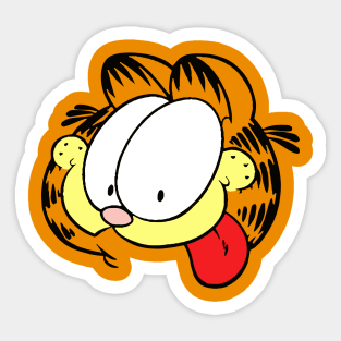 Goofy Face Orange Lasagna Cat Sticker